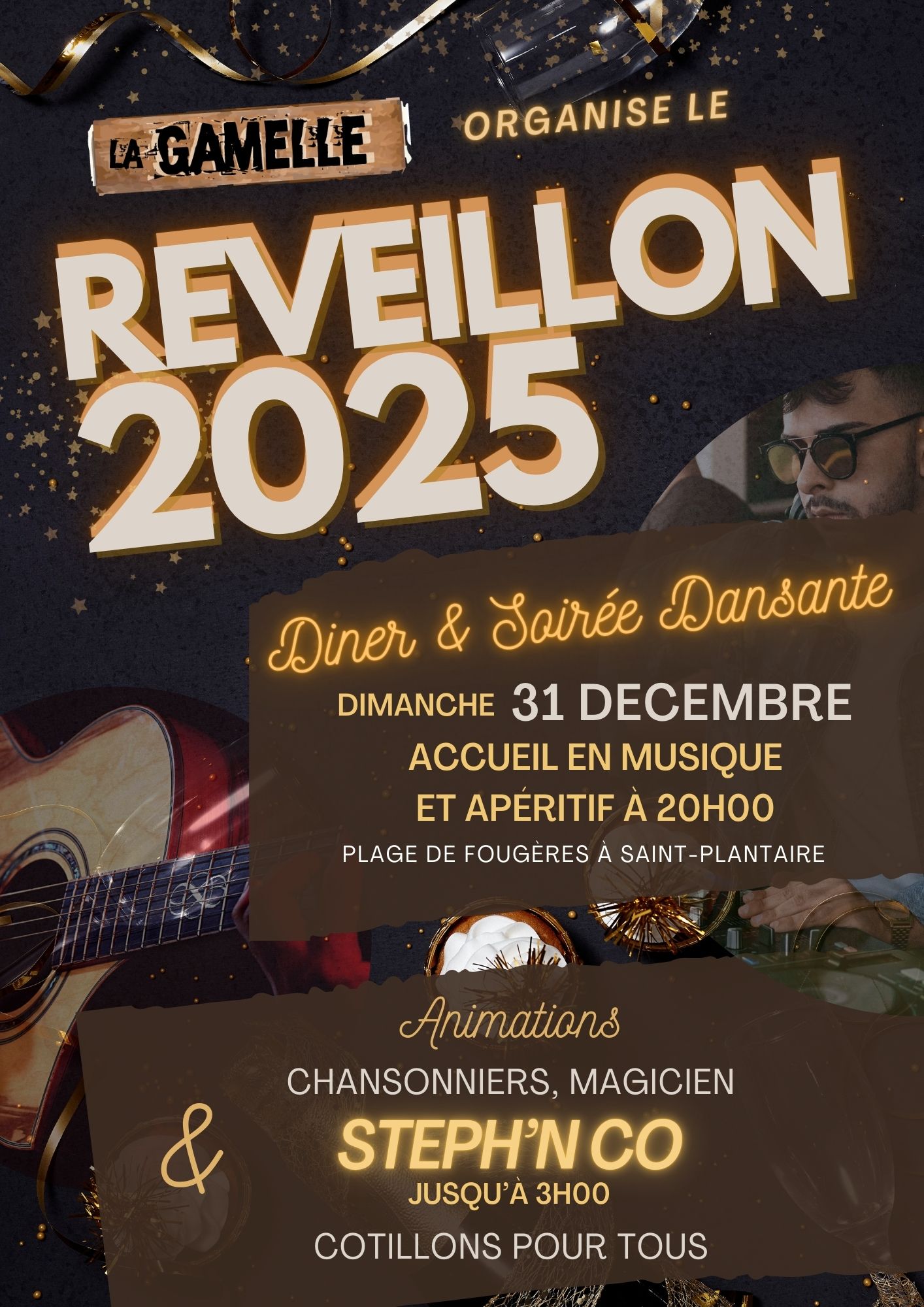 Affiche nouvel an 2024 à la gamelle